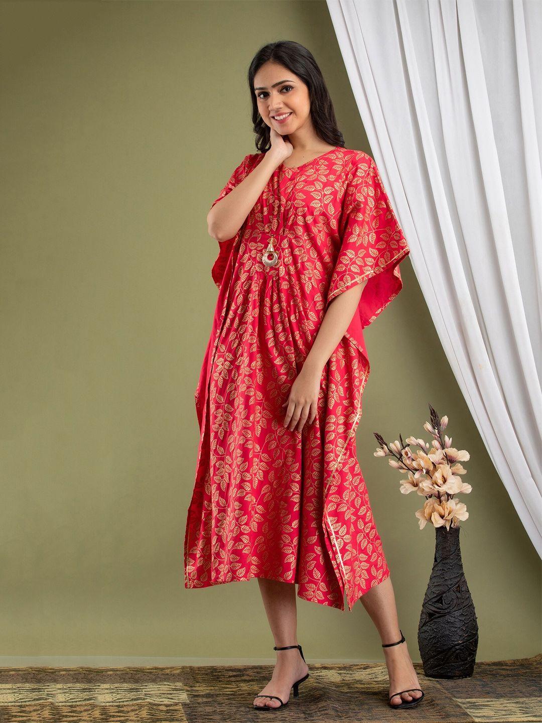 mialo fashion ethnic printed kimono sleeve kaftan dress