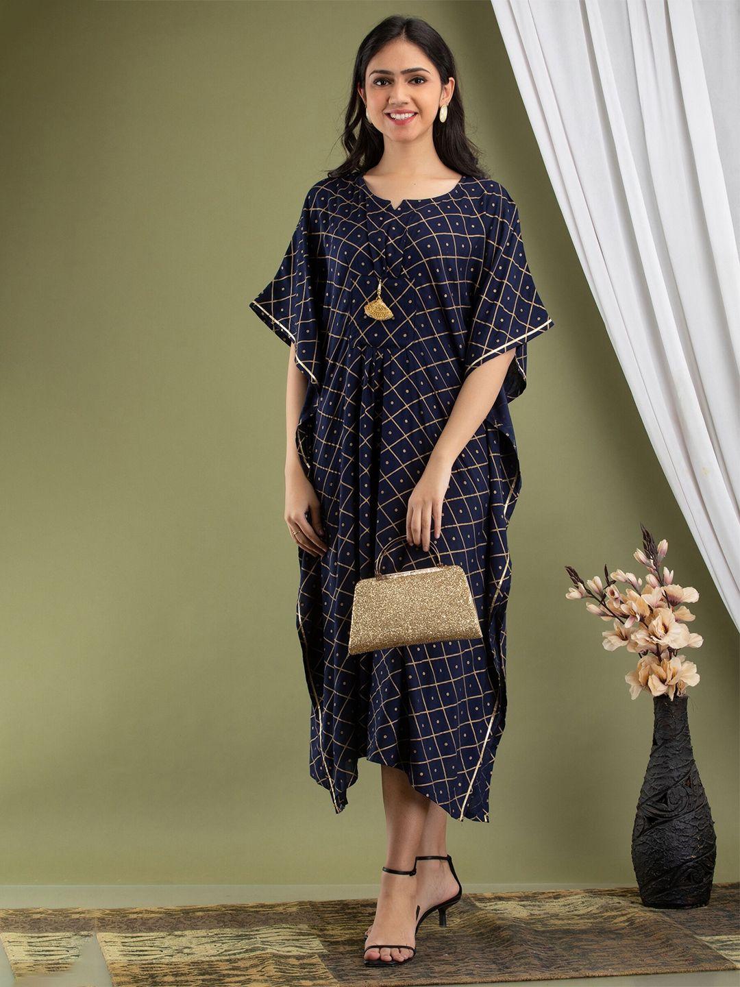 mialo fashion geometric printed kaftan ethnic dress