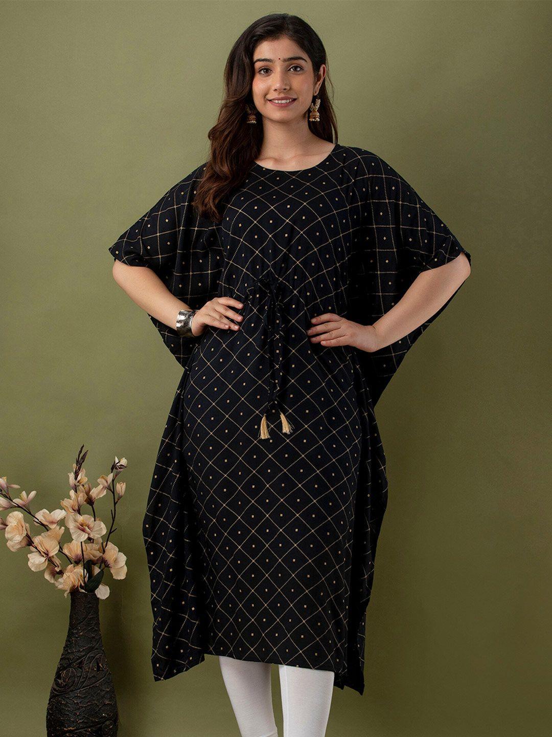 mialo fashion geometric printed kaftan kurta