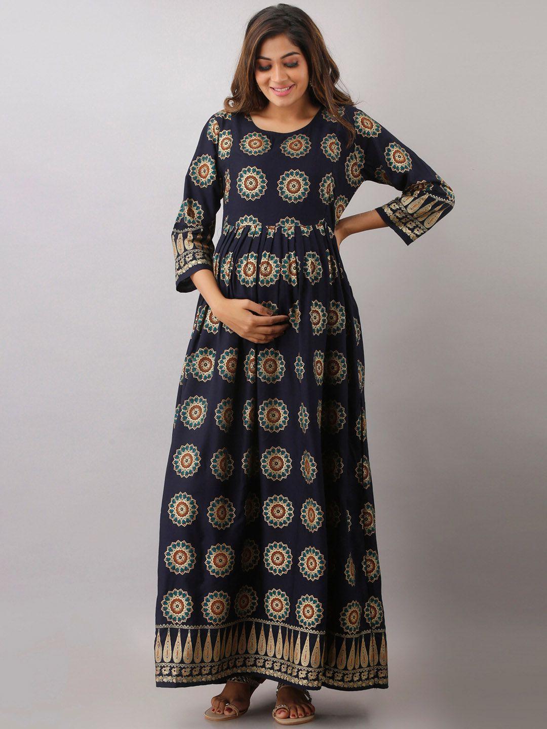 mialo fashion women floral printed maternity empire maxi ethnic dresses