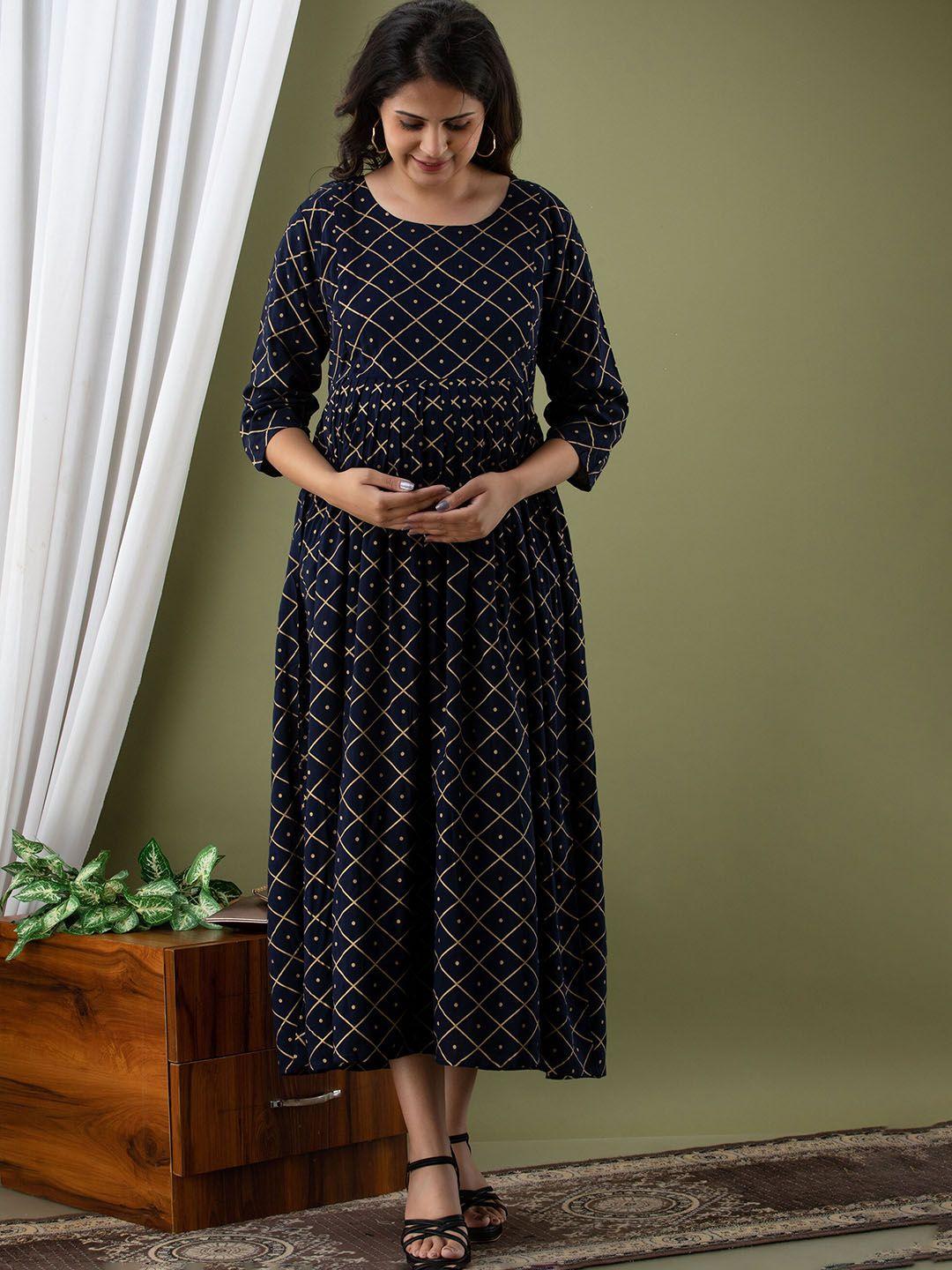 mialo fashion women geometric printed maternity empire maxi ethnic dresses
