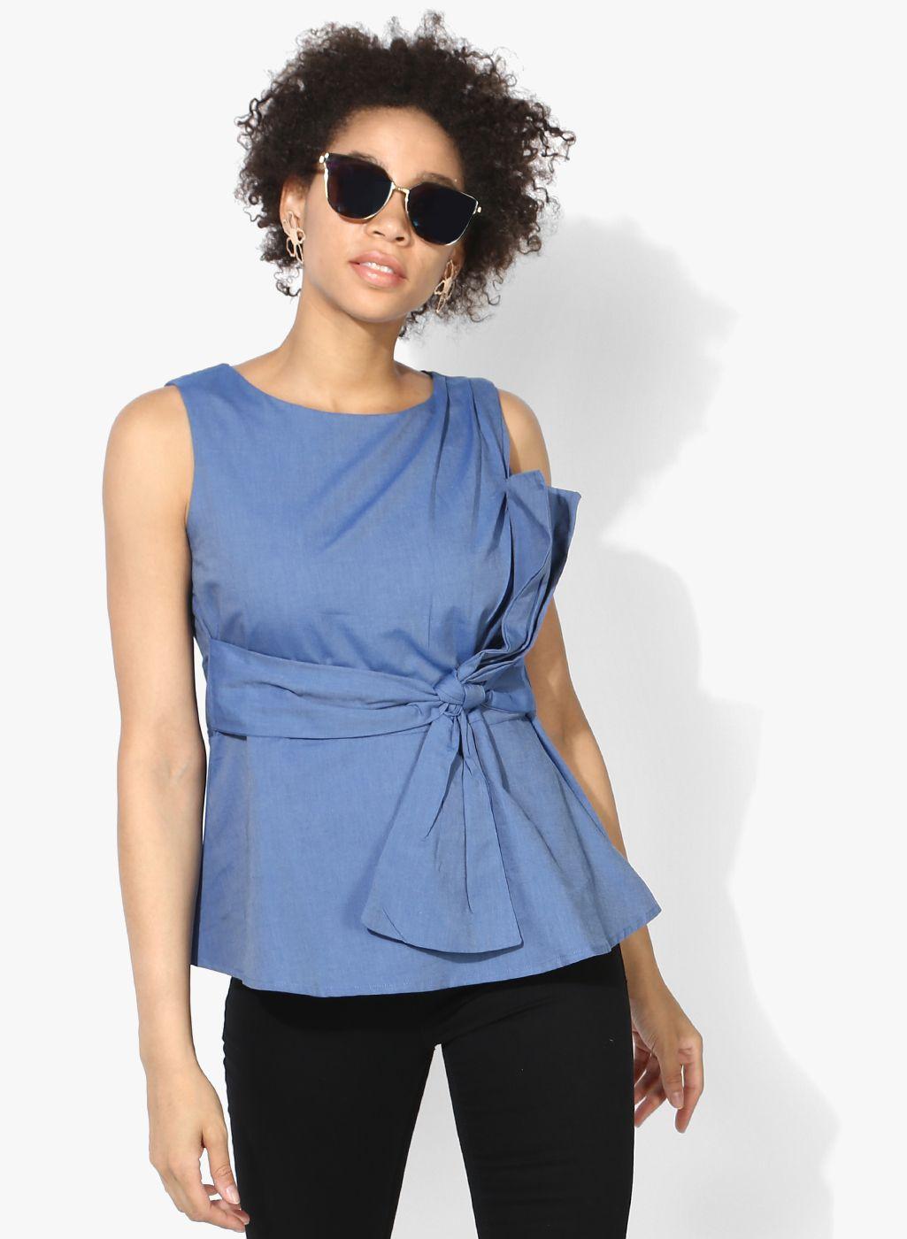 miaminx women blue solid top