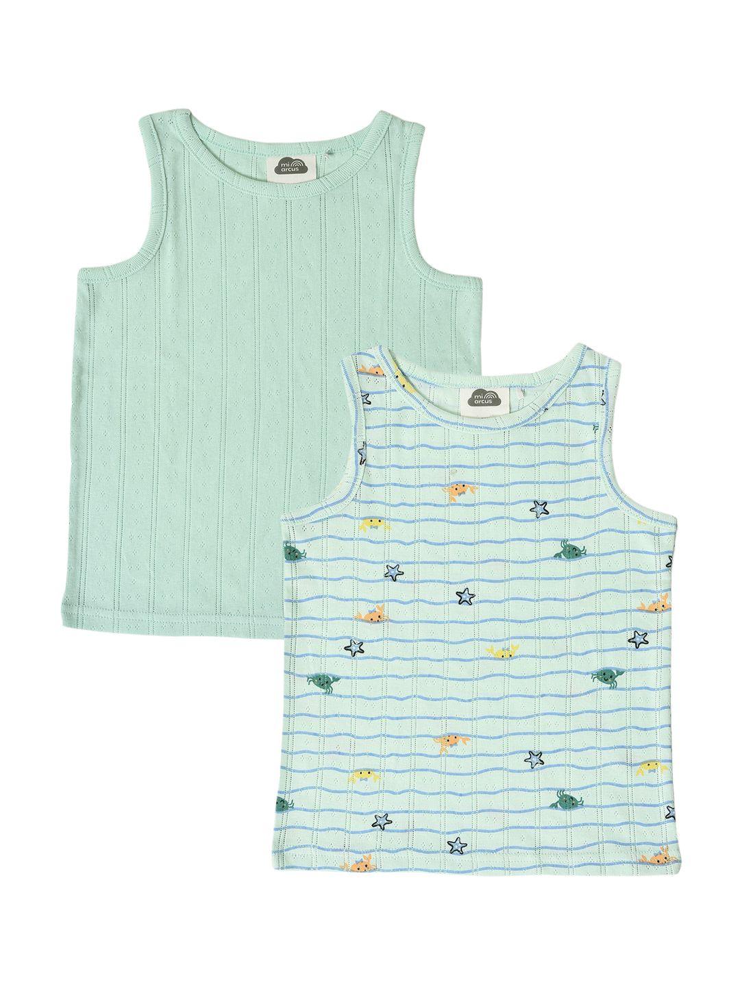 miarcus infant pack of 2 sea world printed cotton innerwear vests