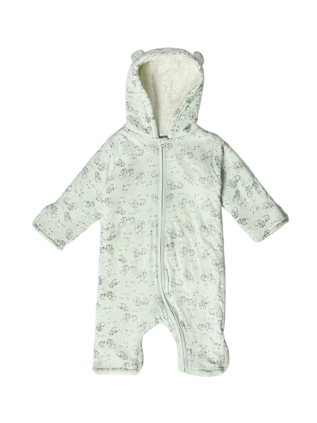 miarcus infant printed hooded cotton rompers