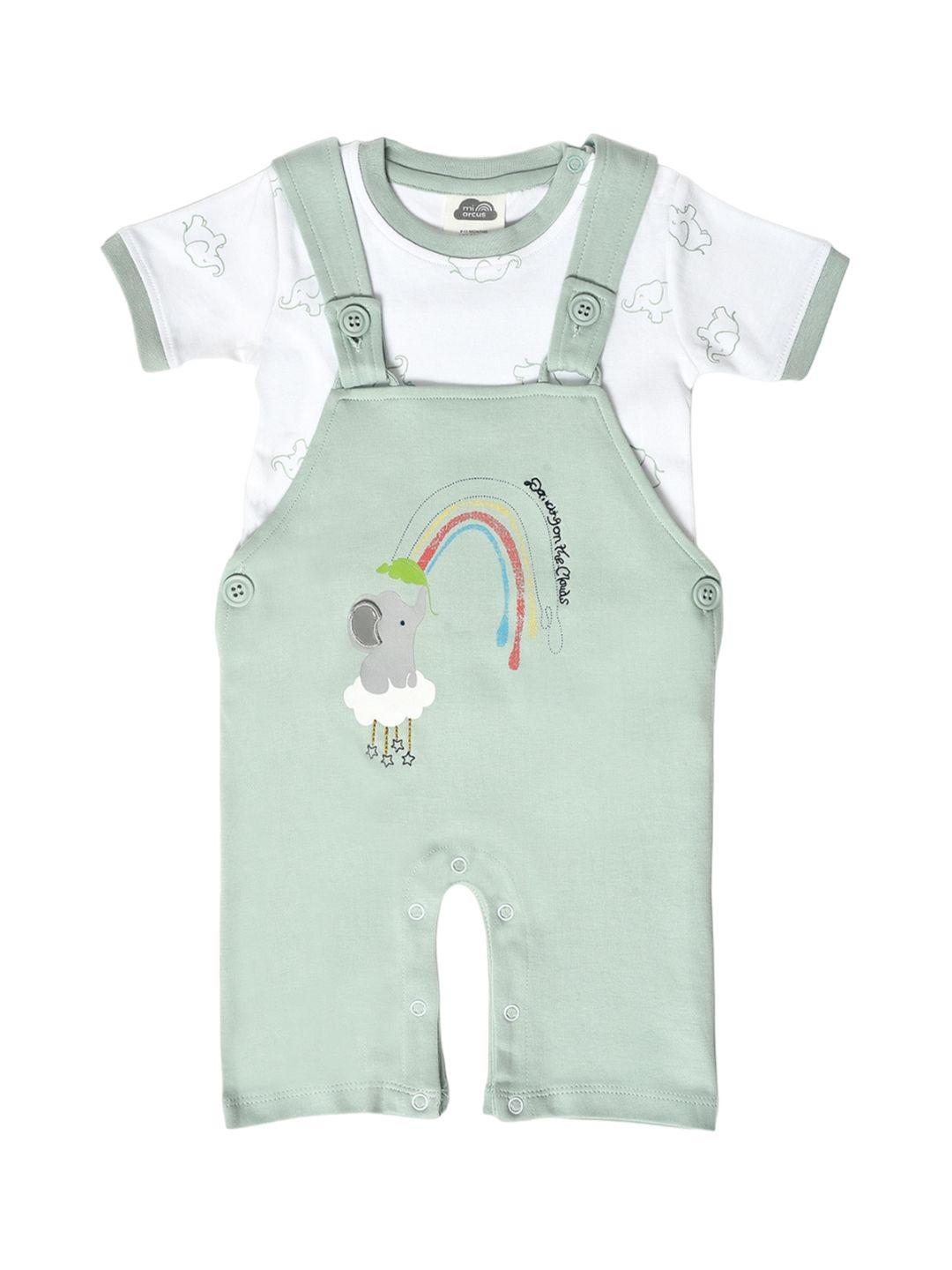 miarcus infants graphic printed pure cotton dungaree with t-shirt