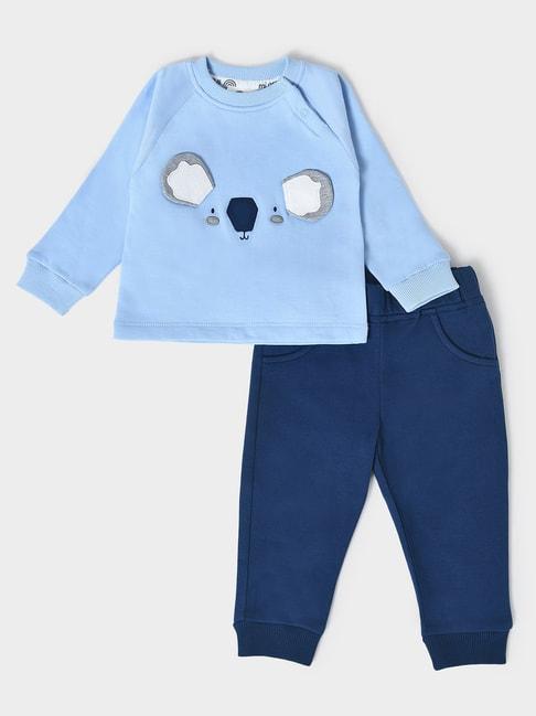 miarcus kids blue solid full sleeves sweatshirt with pyjamas