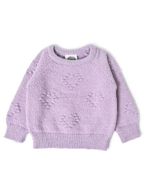 miarcus kids light purple solid full sleeves sweater