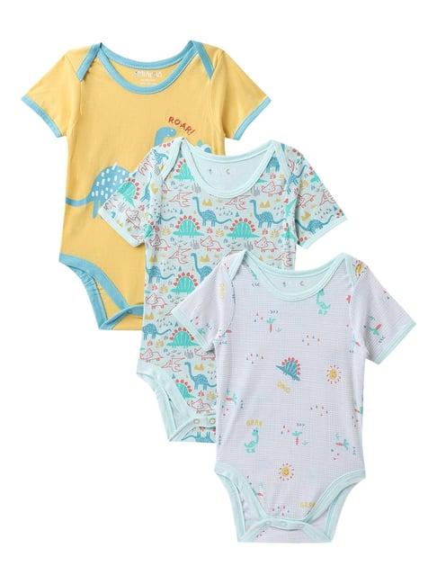 miarcus kids multi printed romper (pack of 3)