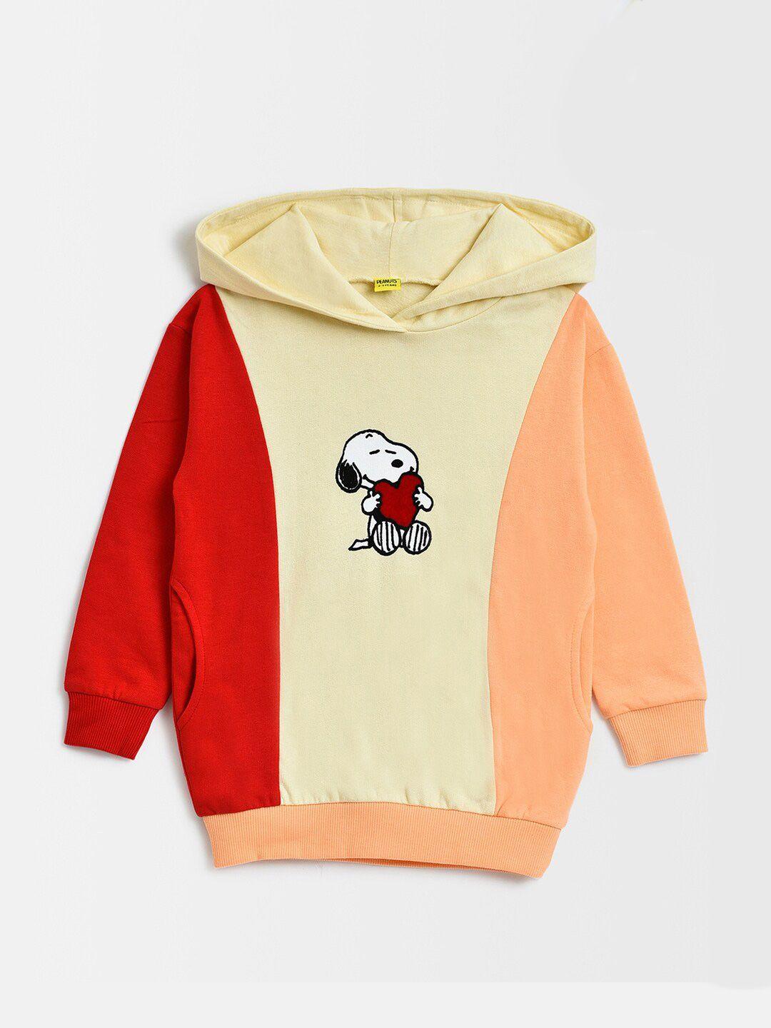 miarcus kids peanuts printed hooded cotton pullover