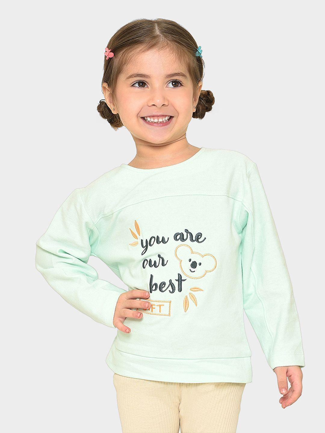 miarcus kids typography embroidered cotton pullover sweatshirt