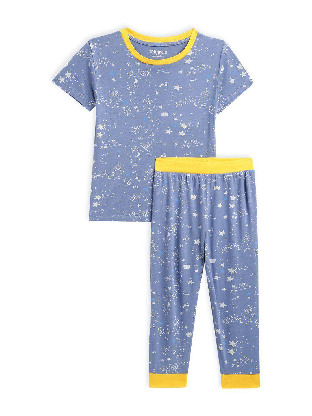 miarcus boys pure cotton printed top with pyjamas