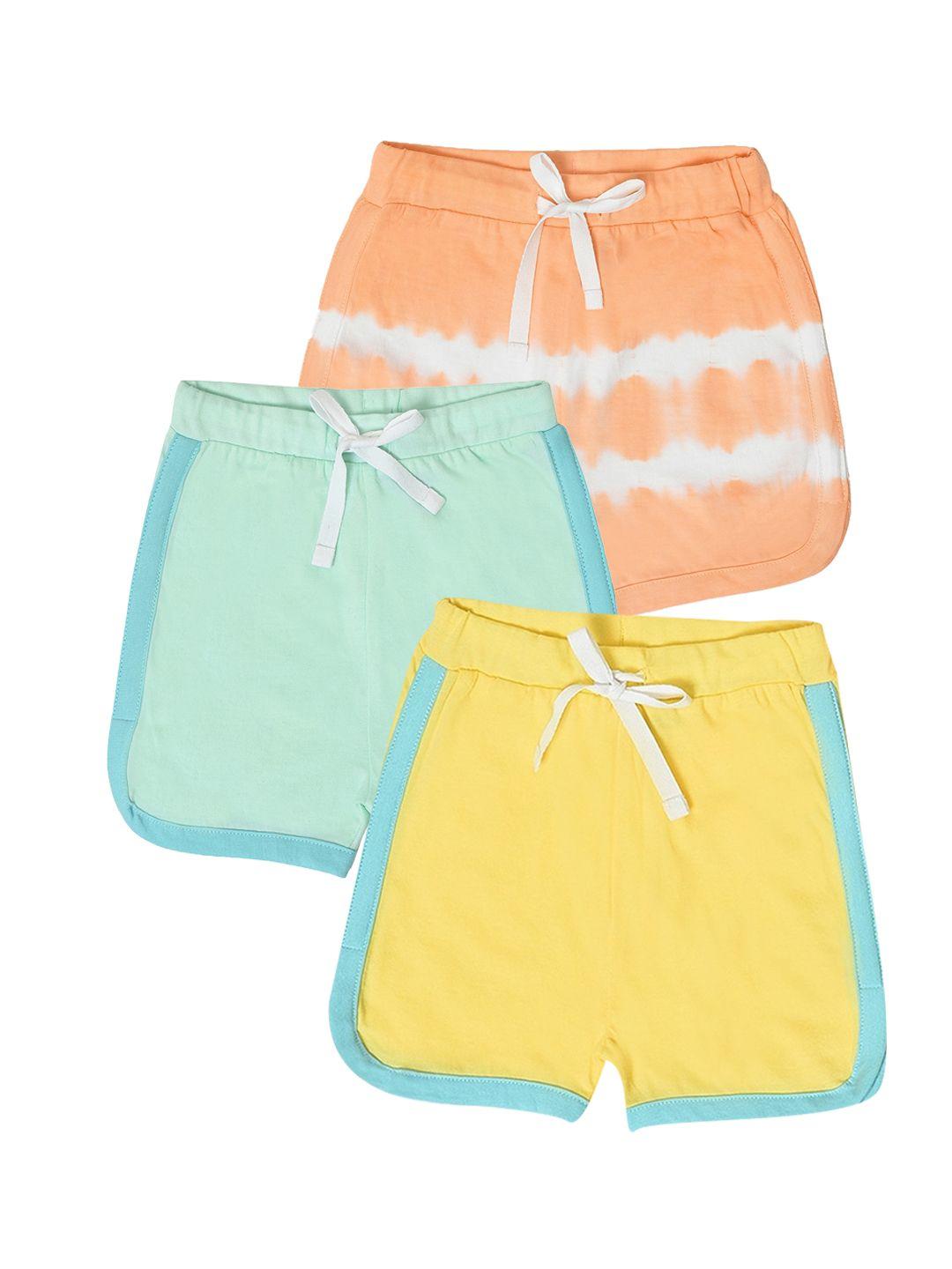 miarcus infant kids pack of 3 tie & dyed cotton shorts