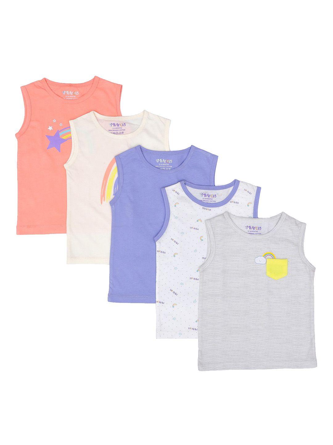 miarcus infant kids pack of 5 printed cotton innerwear vests