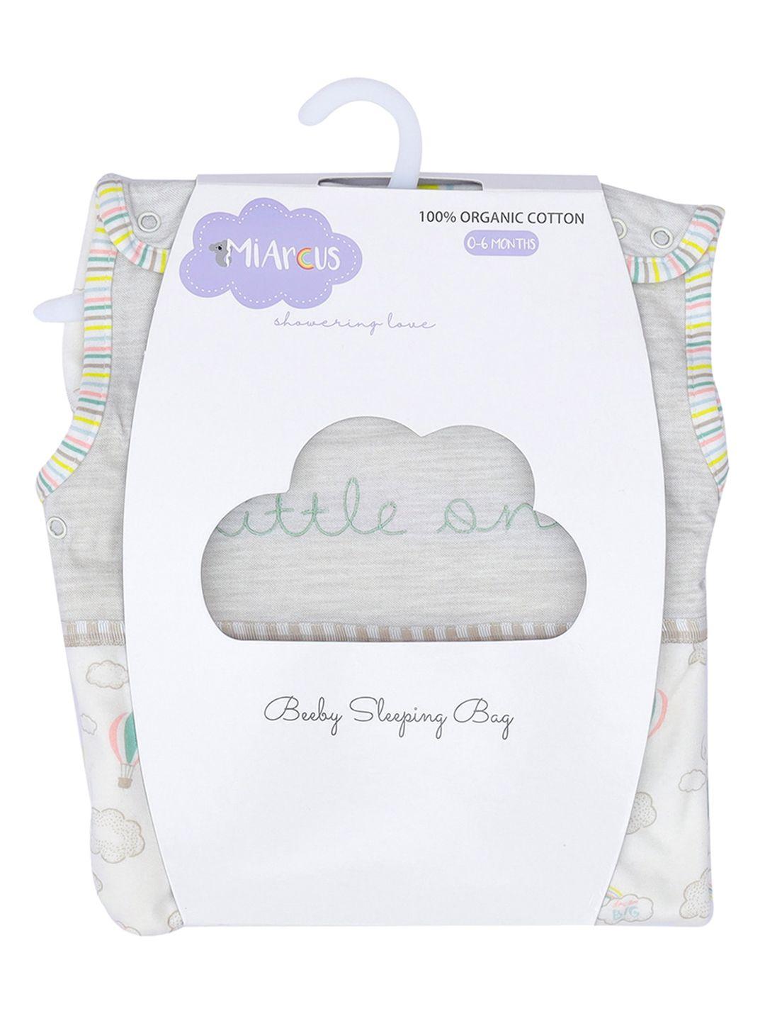 miarcus infant kids white & grey printed sleeping bag