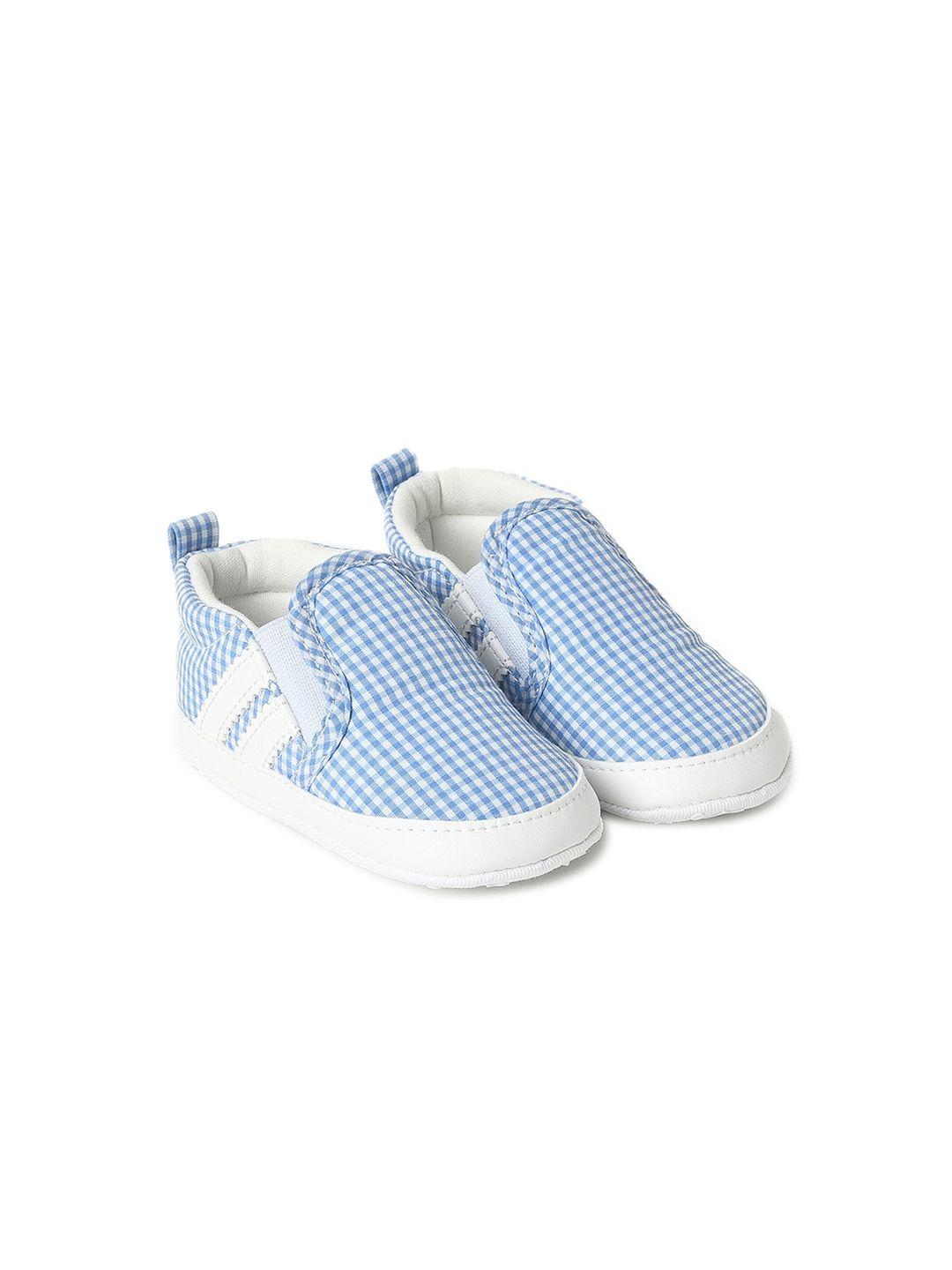 miarcus infants checked cotton booties