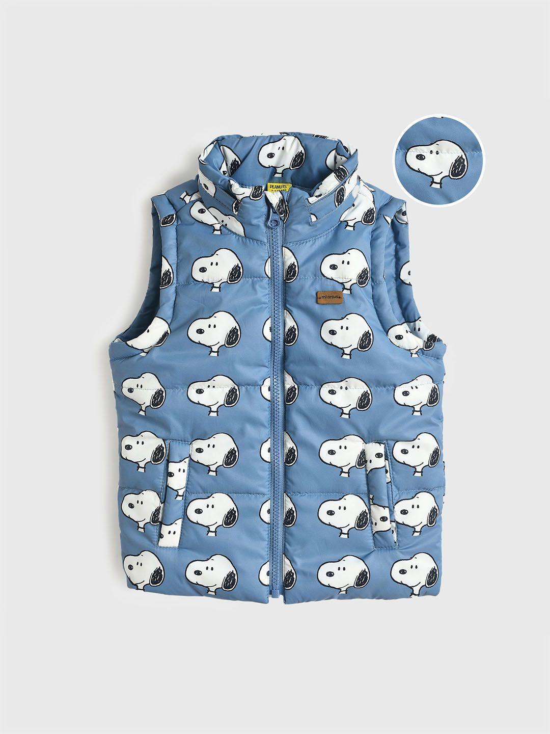 miarcus infants kids hooded snoopy printed lightweight cotton padded jacket