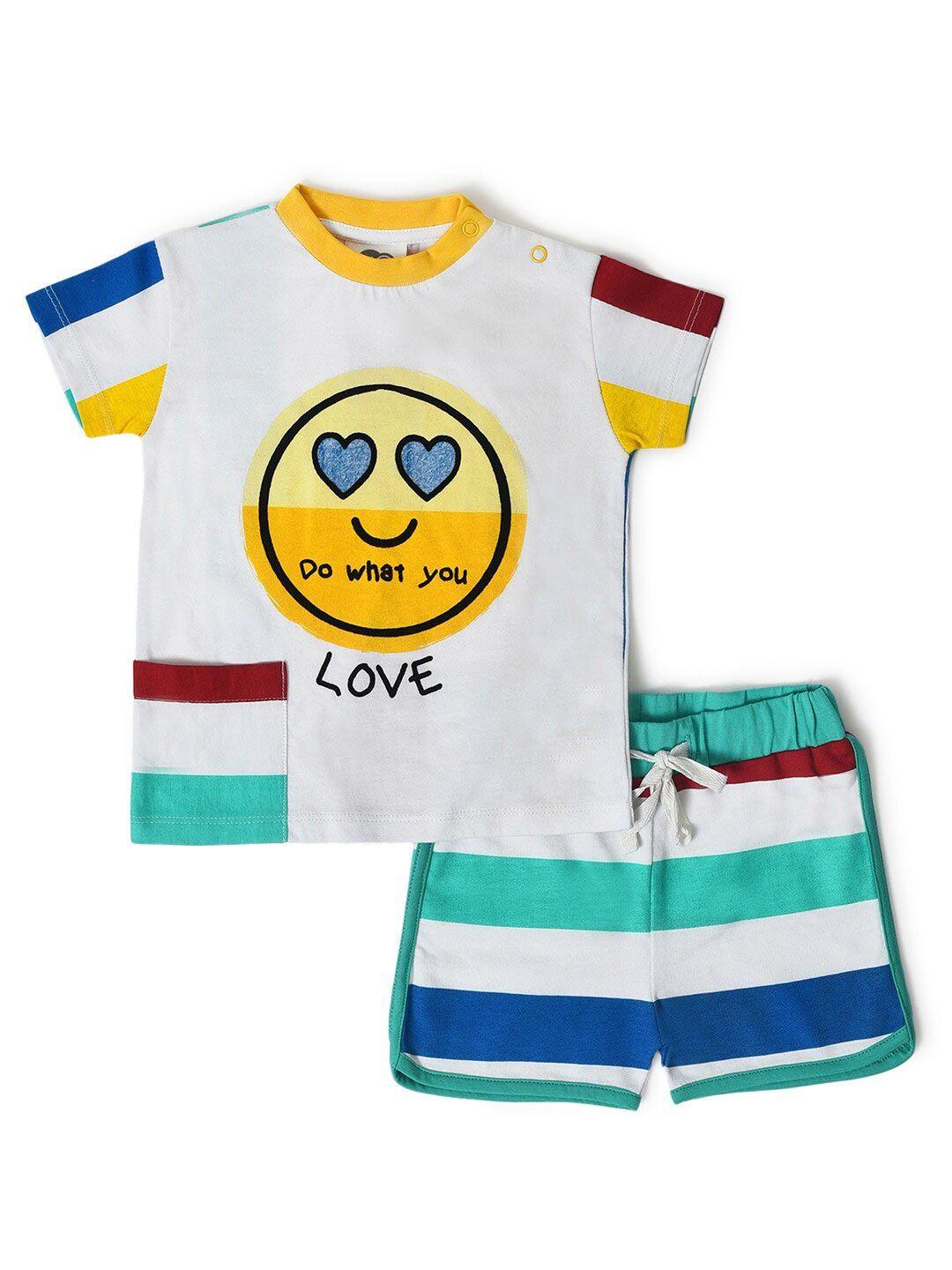 miarcus infants printed cotton t-shirt with shorts set