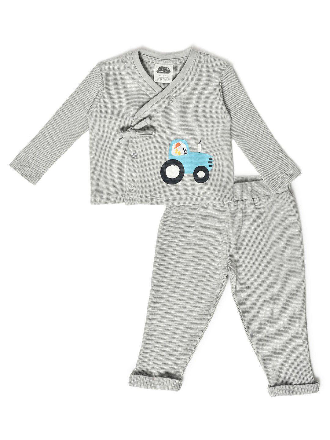 miarcus infants printed pure cotton top with pyjamas