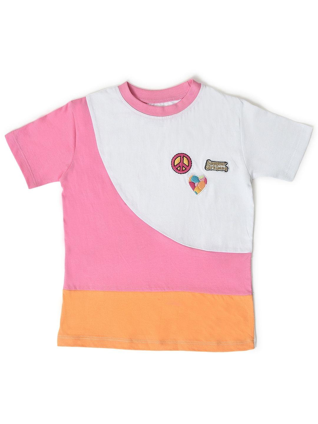 miarcus kids colourblocked round neck cotton t-shirt