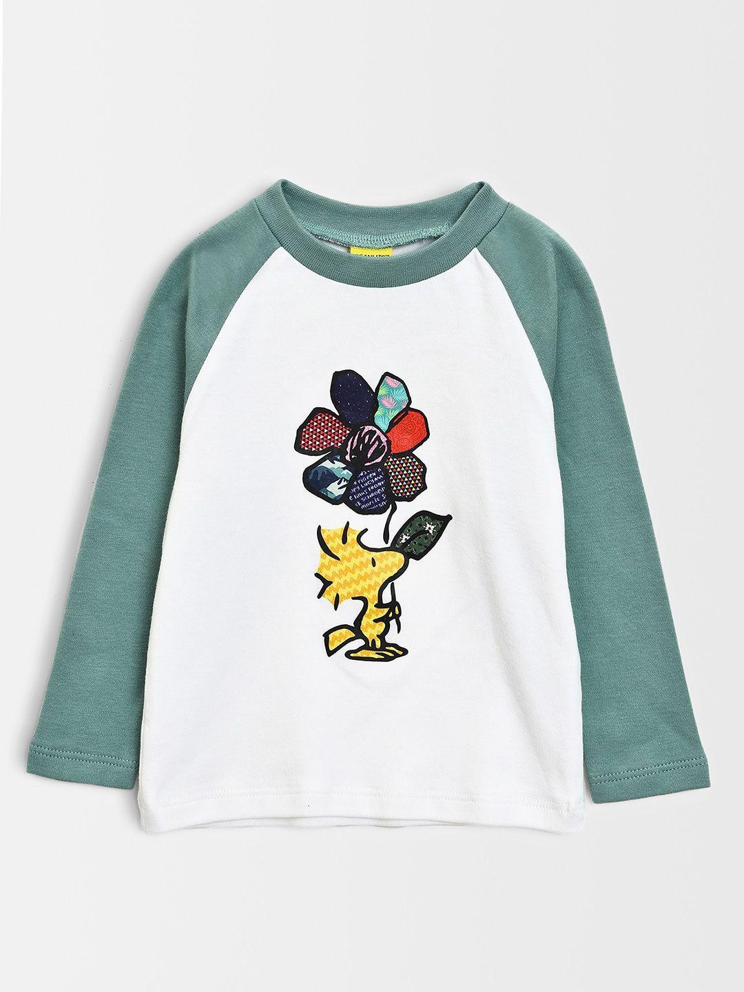 miarcus kids graphic peanuts printed raglan sleeves cotton t-shirt