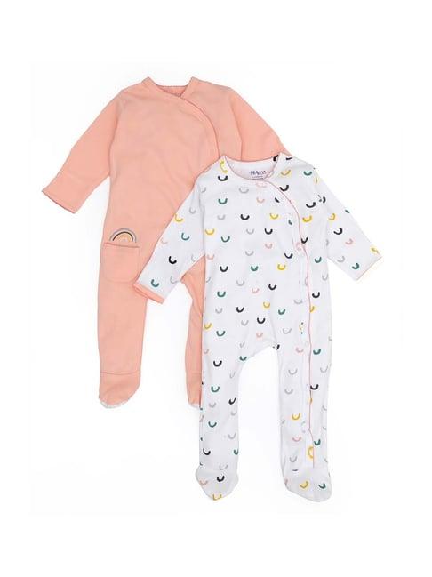 miarcus kids multicolor cotton printed sleepsuits - pack of 2