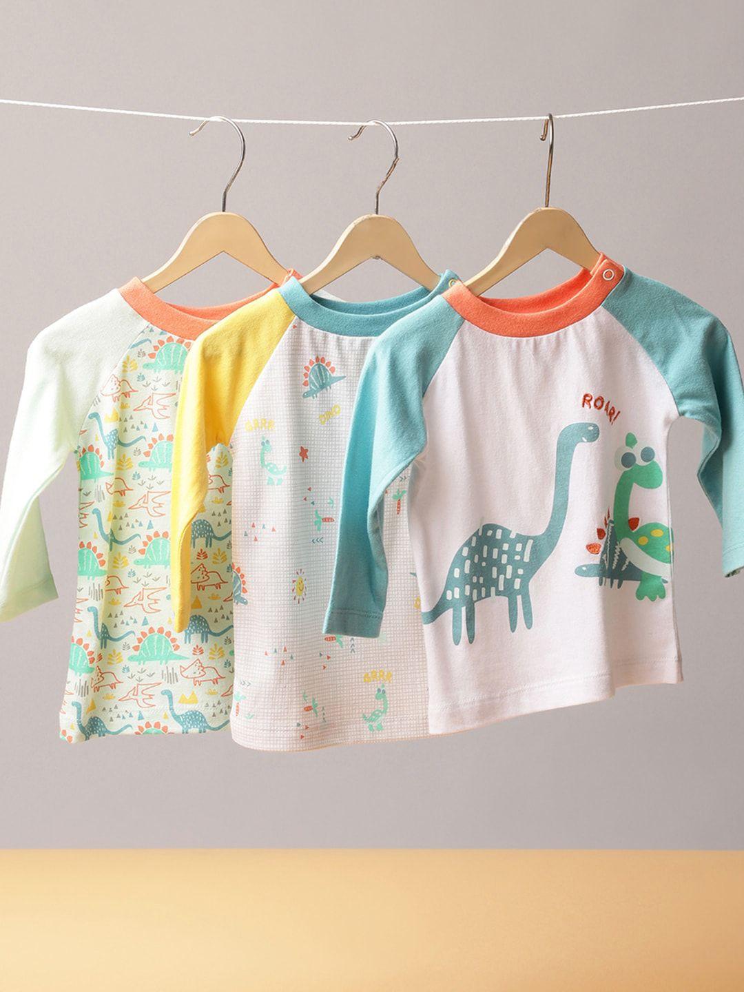 miarcus kids pack of 3 multicoloured printed round neck cotton t-shirt