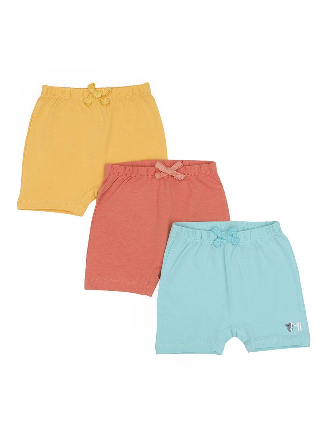miarcus kids pack of 3 teal solid slim fit shorts