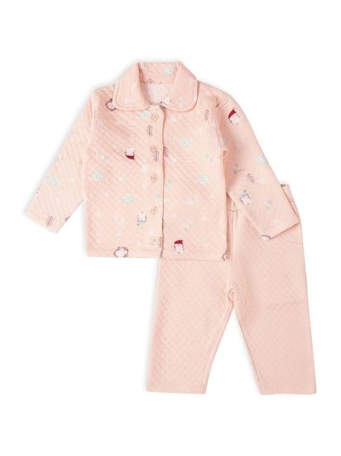 miarcus kids pink printed full sleeves shirt set