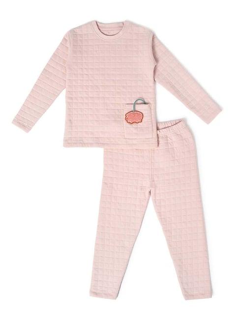 miarcus kids pink regular fit full sleeves sweatshirt set