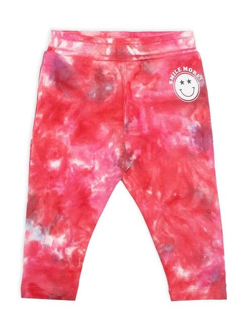 miarcus kids red & white cotton over dyed leggings