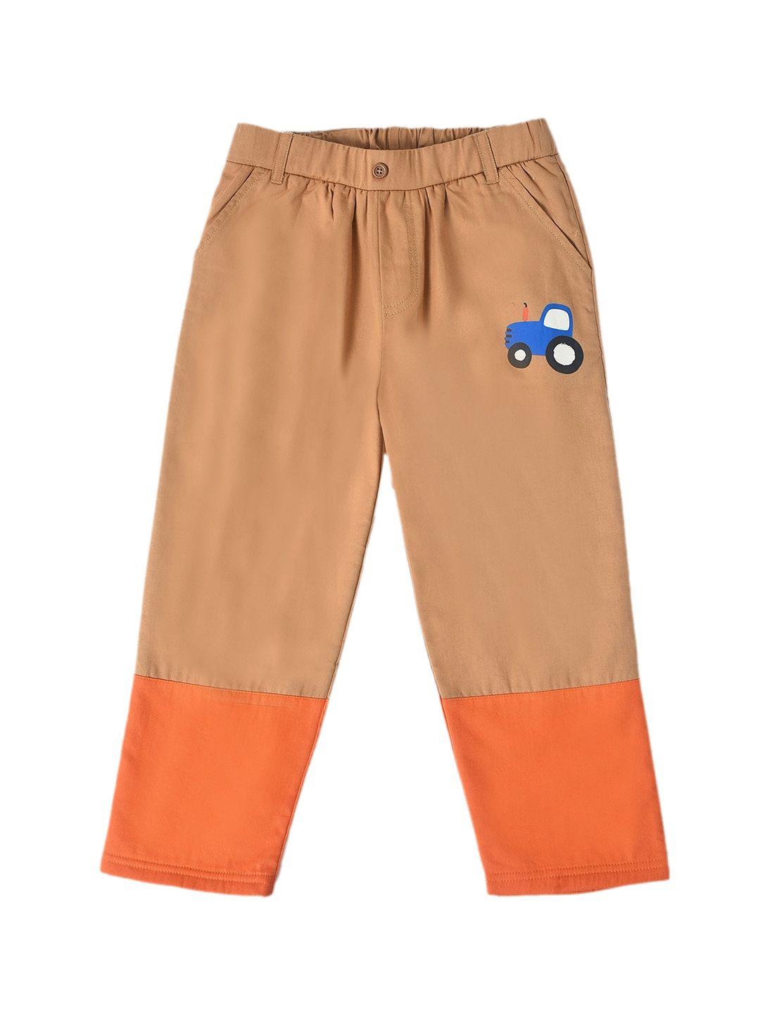 miarcus kids relaxed mid rise plain cotton trousers