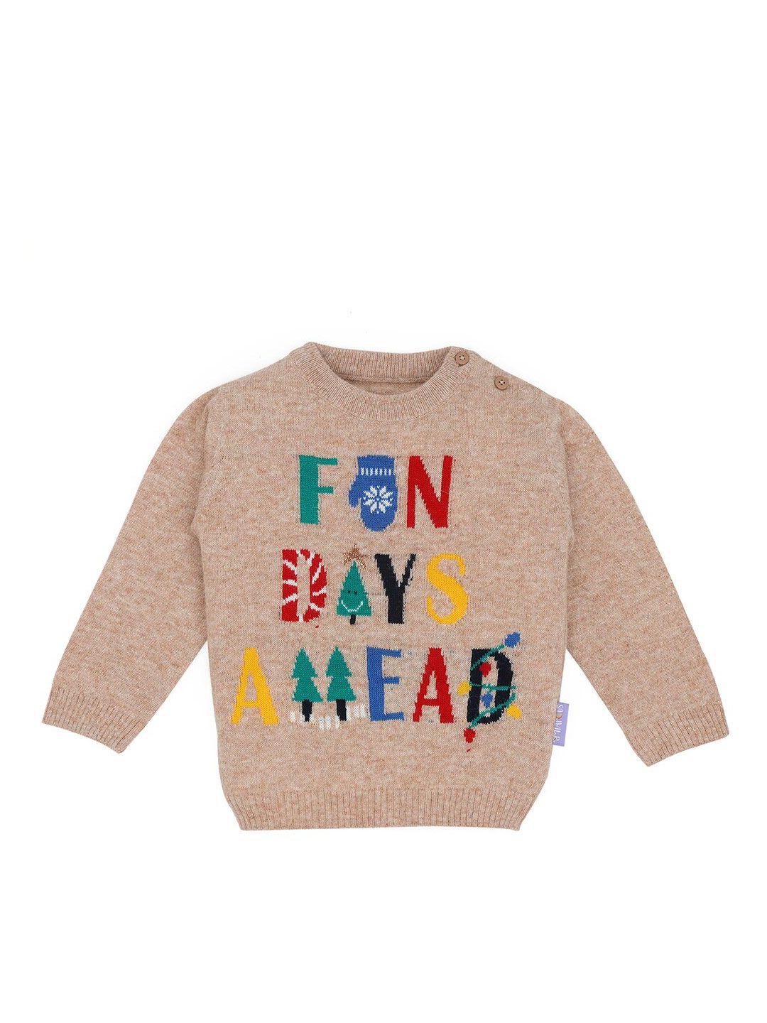 miarcus kids typography woven design cotton sweater