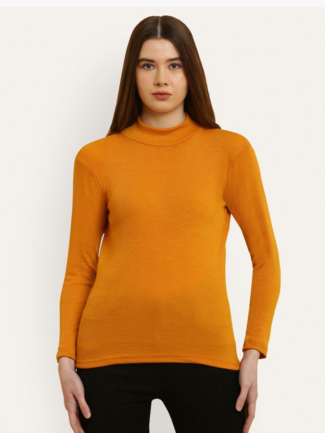 miaz lifestyle high neck long sleeves cotton top