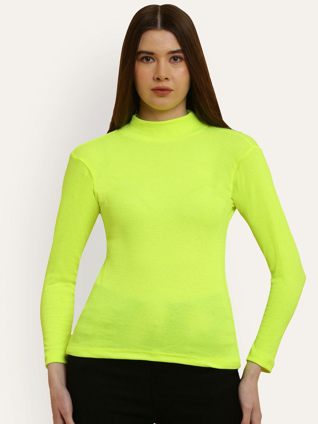 miaz lifestyle high neck long sleeves cotton top