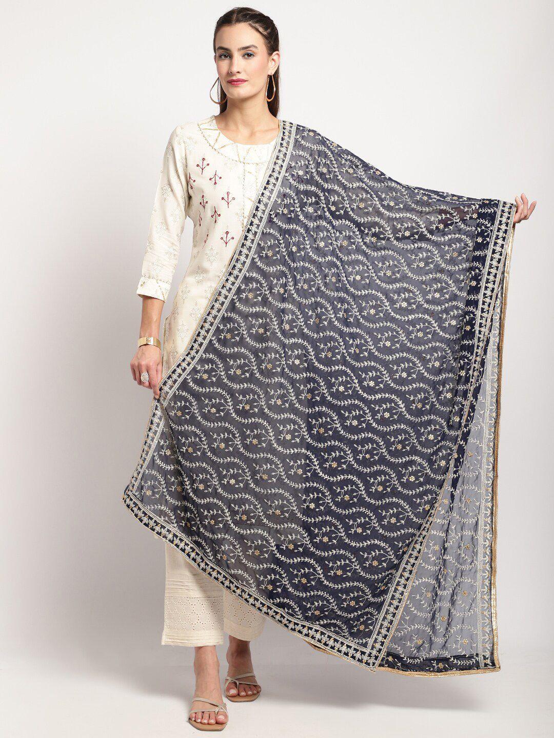 miaz lifestyle silk ethnic motifs embroidered bandhani dupatta