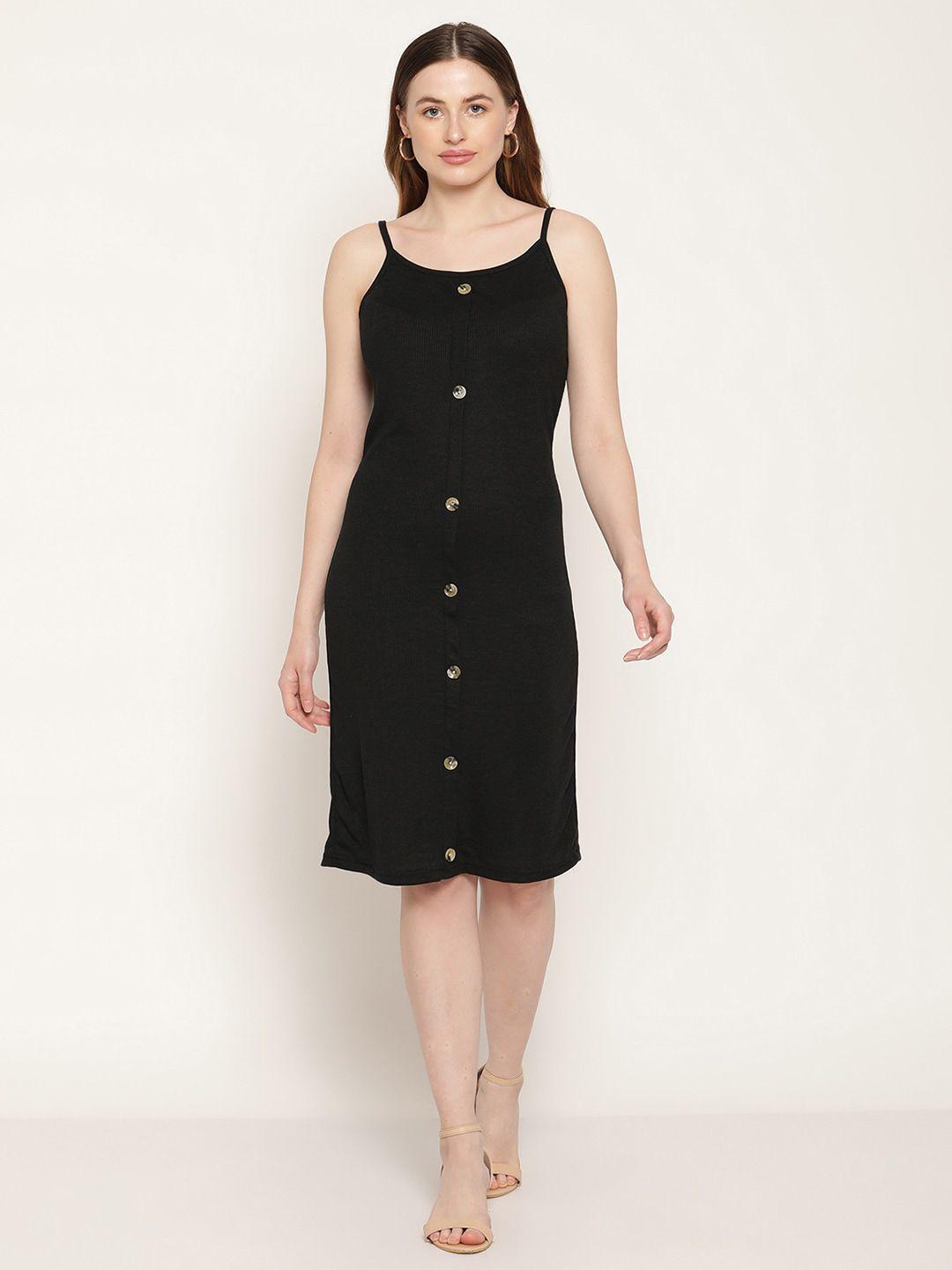 miaz lifestyle black a-line dress