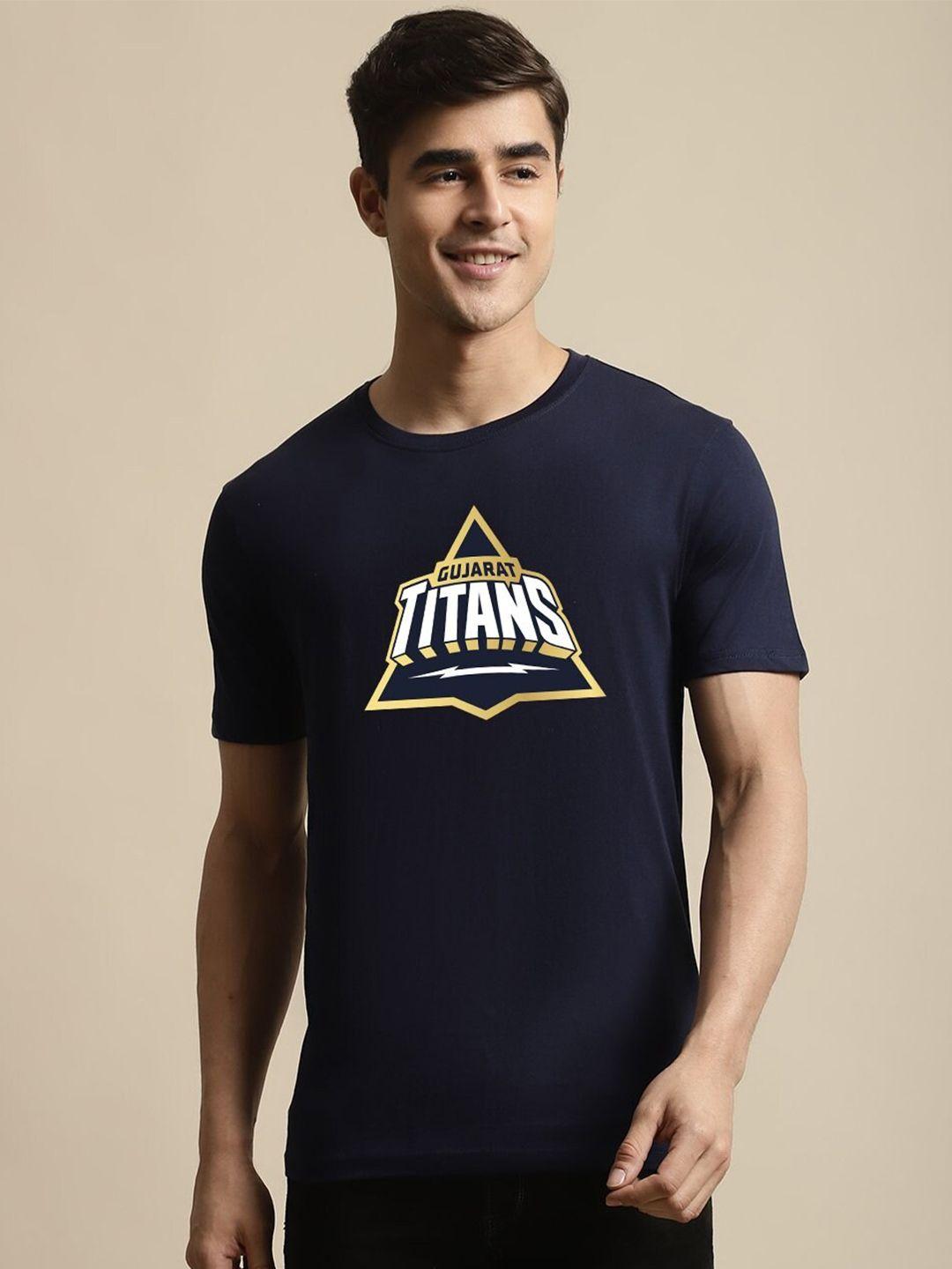 miaz lifestyle gujarat titans printed round neck cotton t-shirt