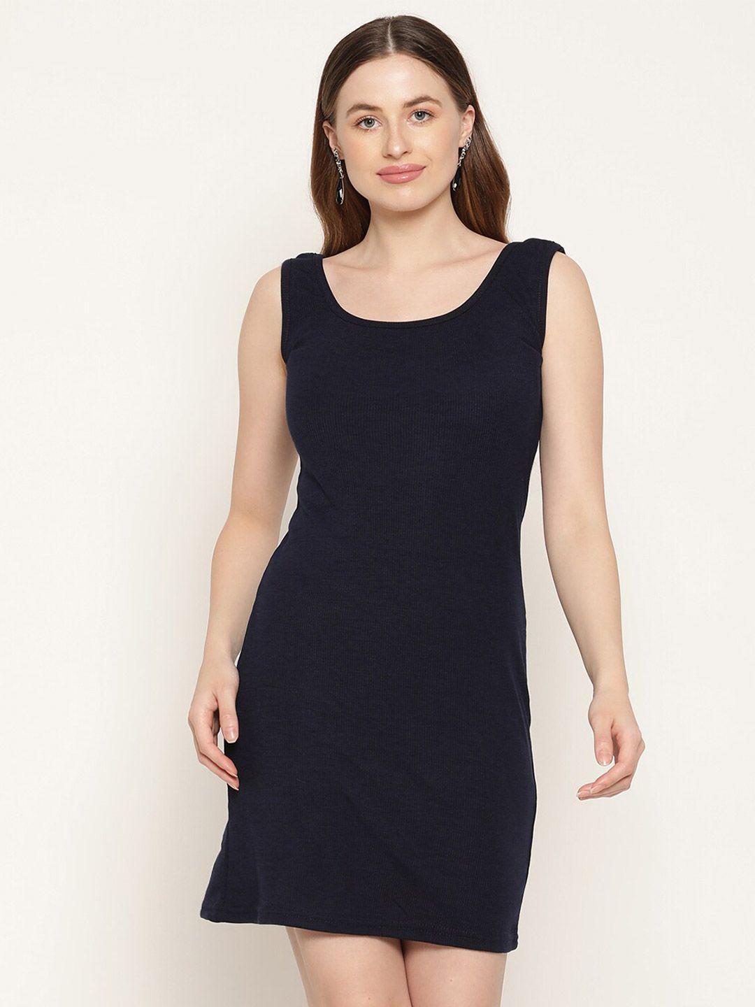 miaz lifestyle navy blue scuba sheath dress