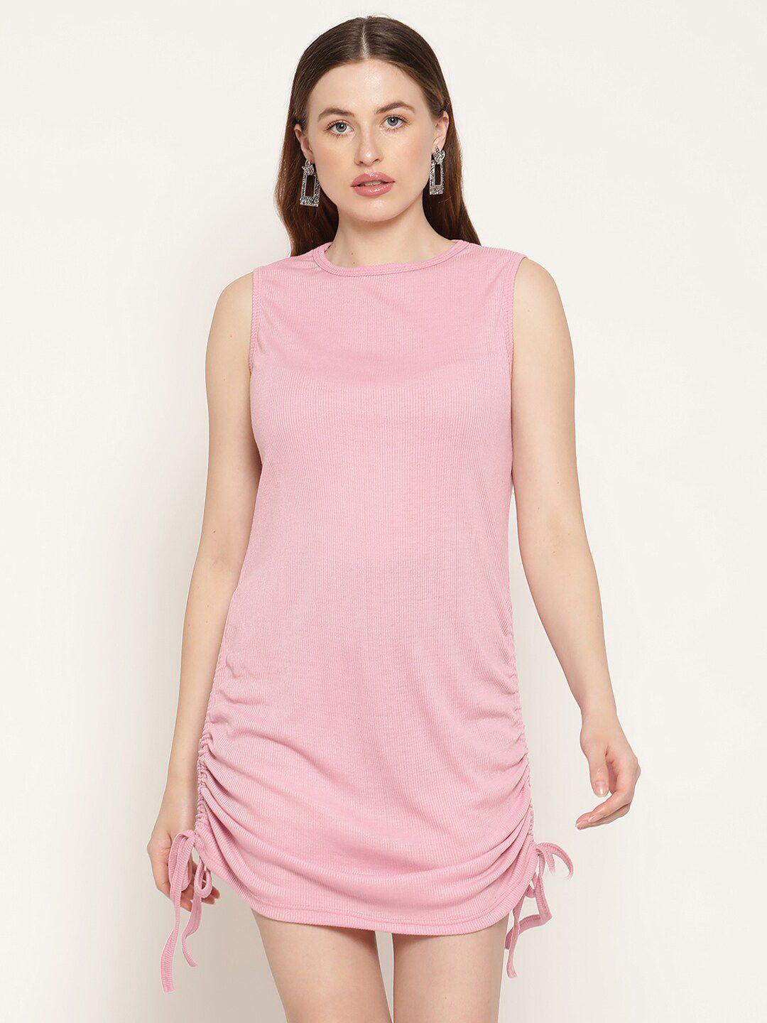 miaz lifestyle pink scuba sheath mini dress