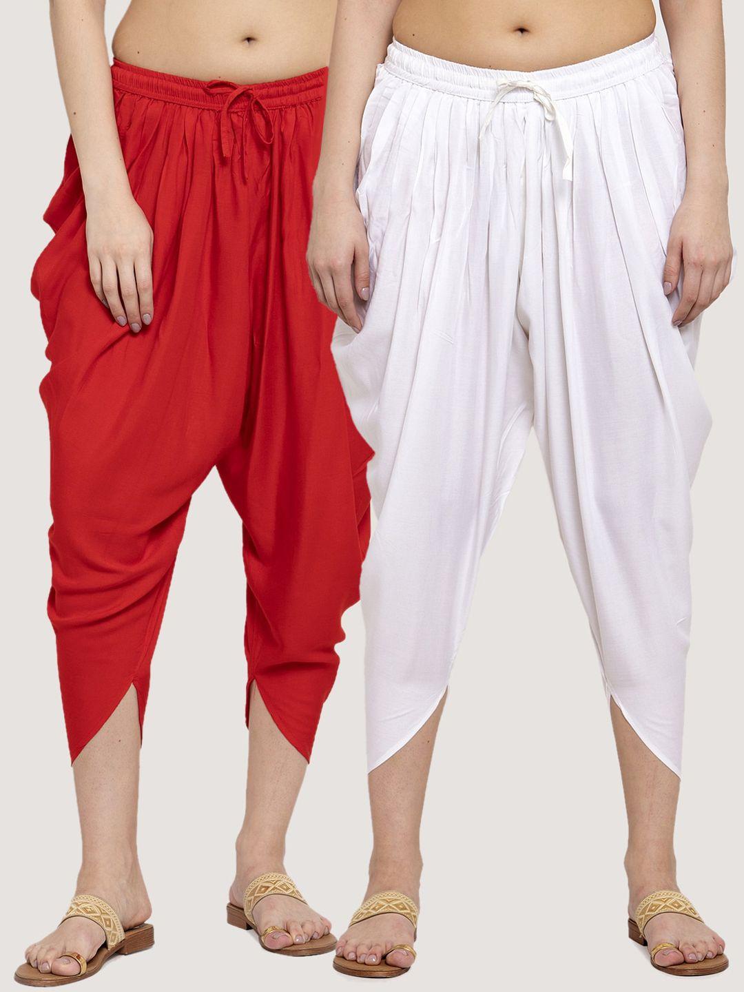 miaz lifestyle women pack of 2 solid dhoti salwar