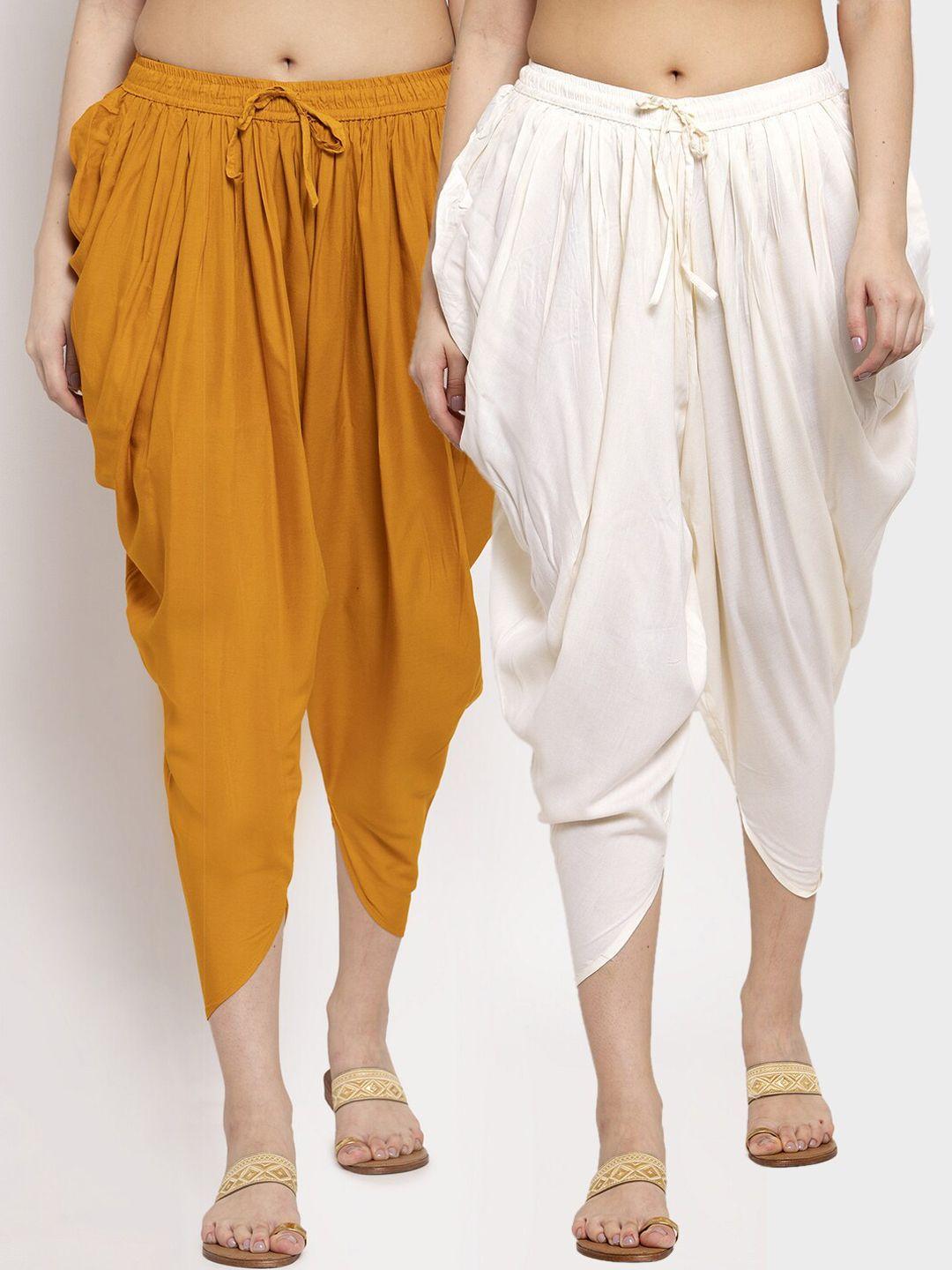 miaz lifestyle women pack of 2 solid loose-fit dhoti salwars