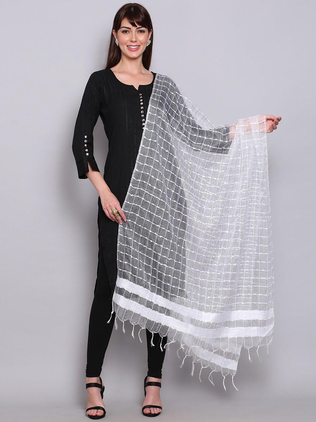 miaz lifestyle women white dupatta