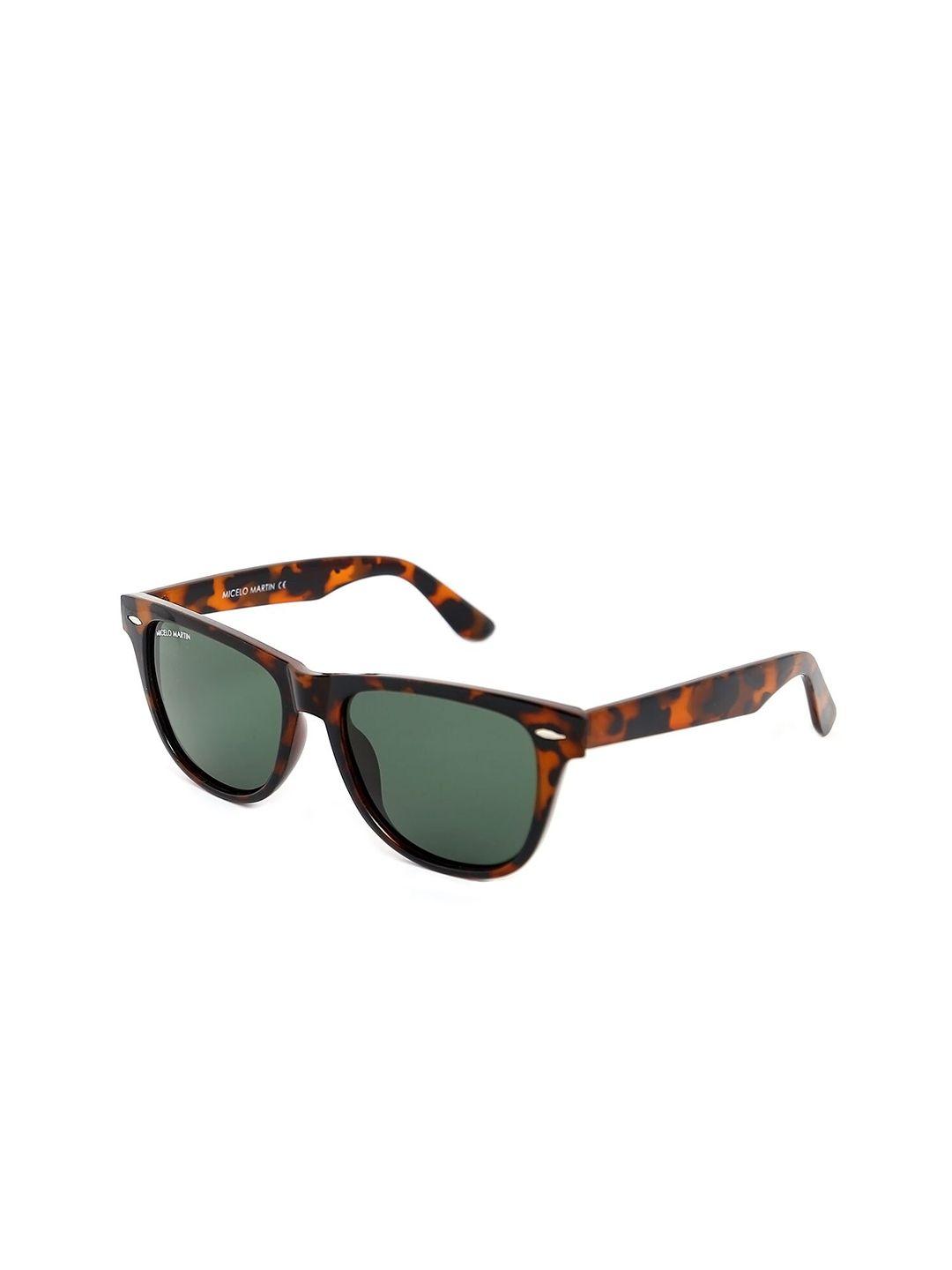 micelo martin unisex green lens & brown wayfarer sunglasses mm2001 c7