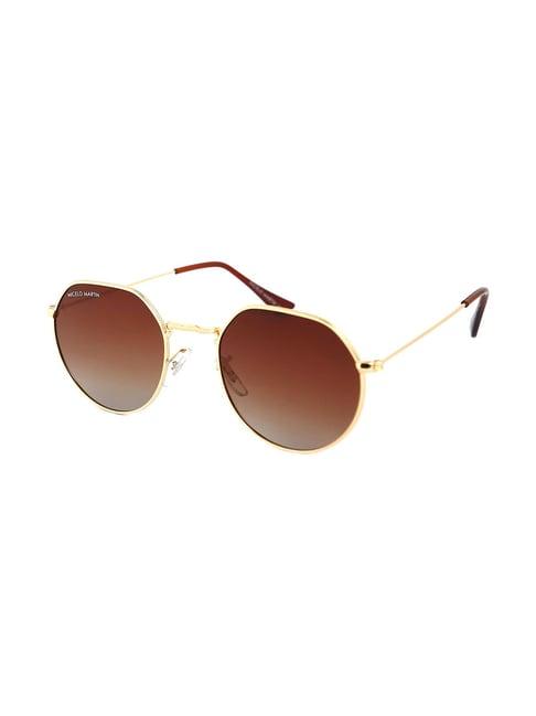 micelo martin brown polarized hexaround unisex sunglasses