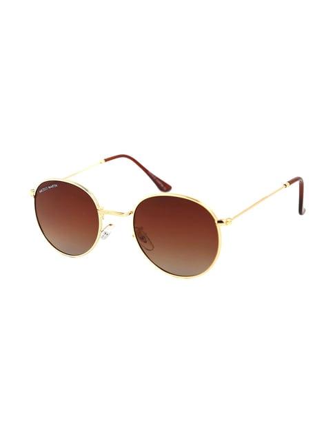 micelo martin brown polarized round unisex sunglasses