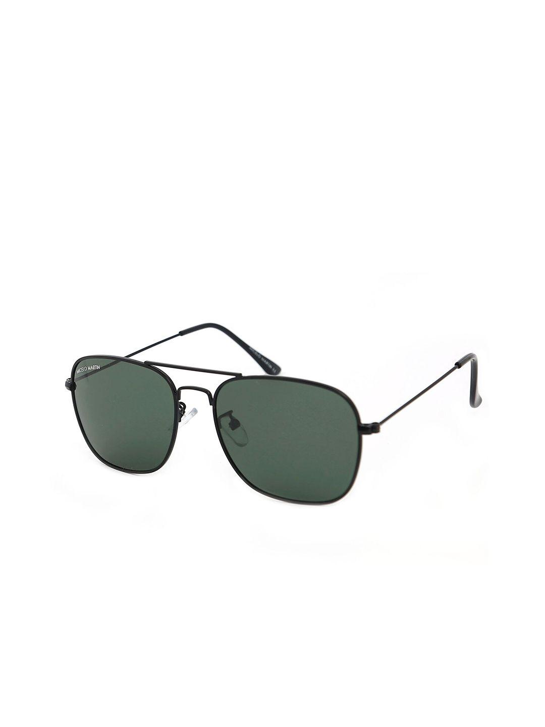 micelo martin men green lens & black square sunglasses with uv protected lens mm1002 c2