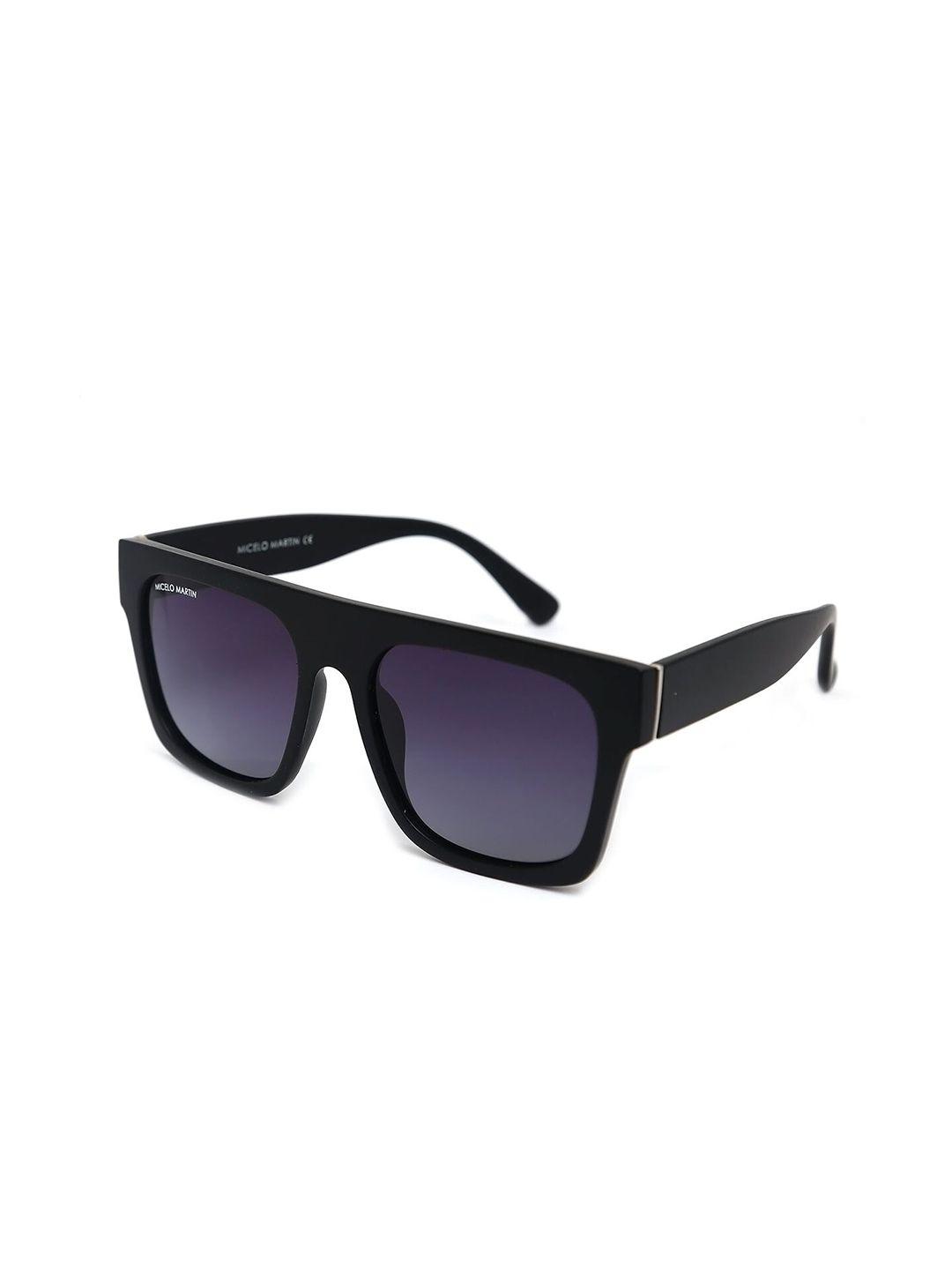 micelo martin men grey lens & black wayfarer sunglasses with uv protected lens