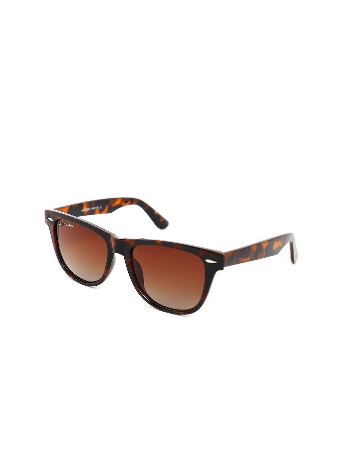 micelo martin unisex brown lens & black square sunglasses with uv protected lens mm2001 c4
