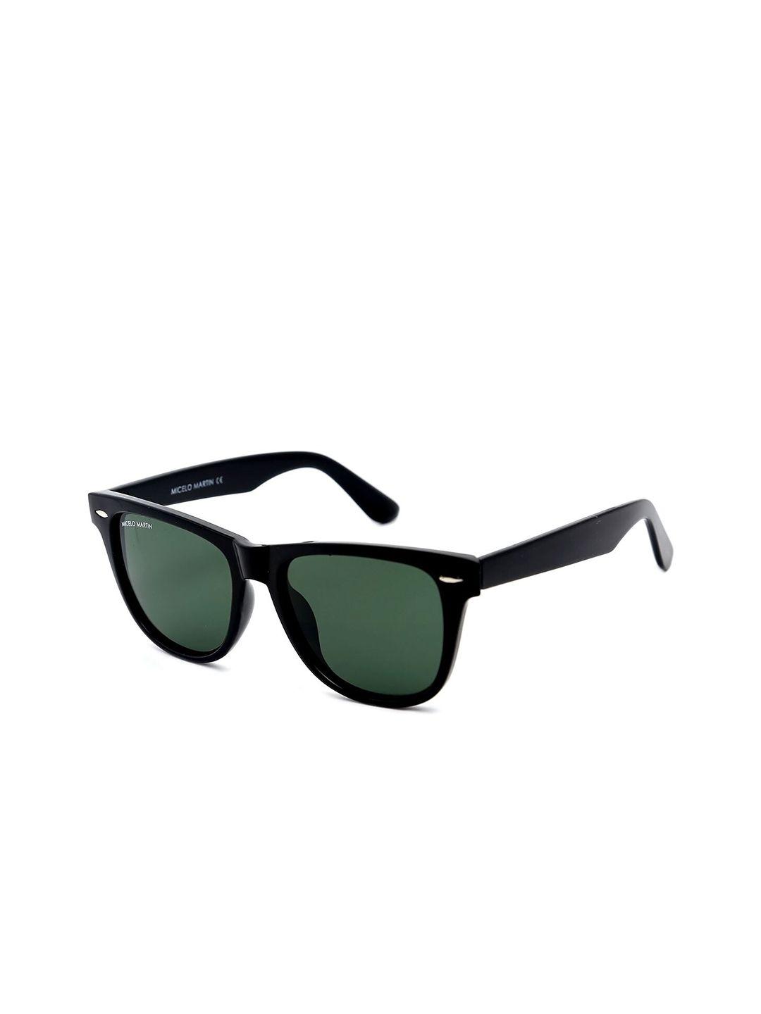 micelo martin unisex green lens & black square sunglasses with uv protected lens mm2001 c5