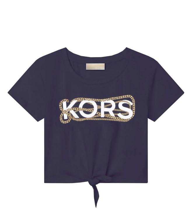 michael kors kids navy logo regular fit top